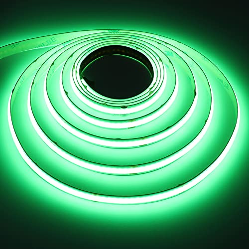 DC 5V USB COB Green LED Strip Light Dimmable IP65 Waterproof USB Powered 6.6ft/2M 640LEDs with Dimmer High Brightness Flexible LED Tape Lights - color: Green