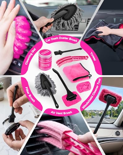 ThinkLearn Car Cleaning Kit with Mini Vacuum, Car Detailing Kit Interior