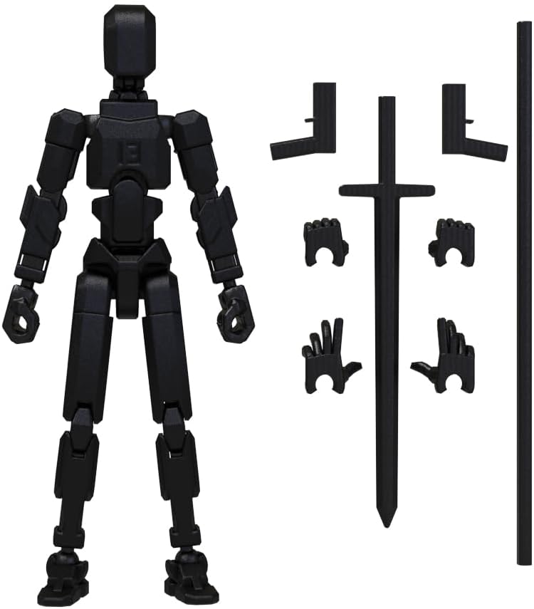 MerryXD T13 3D Action Figure,Assembly Completed Dummy Nova Titan Lucky 13 Action Figure 3D Printed Multi-Jointed Movable Toy Grow in The Dark Blue