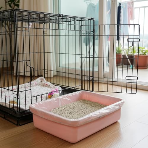 50 Pcs Disposable Cage Liners, Rabbit Litter Box Liners Small Animal Leak Proof Toilet Film Guinea Pig Cage Toilet Liner Plastic Litter Box Liner for Rabbits, Guinea Pigs, Chinchillas, Hedgehogs, Bird