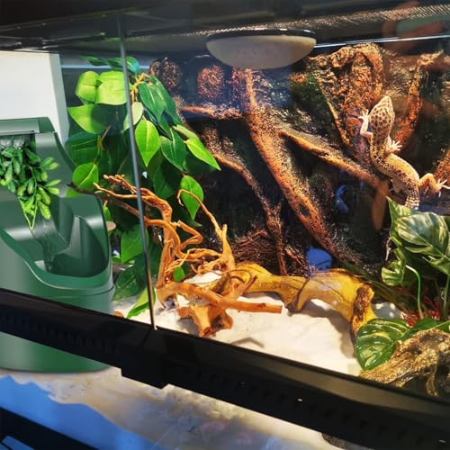 Automatic Reptile Drinking Fountain, Reptile Water Feeder with Water Pump, Real Simulate Outdoor Water and Adjustable Water Flow Speed, Double Filter Device and Easy to Refill, for Reptiles