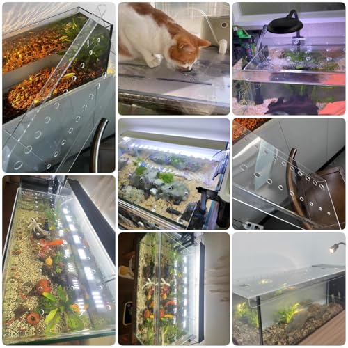Anti-Jump Acrylic Aquarium Lid, Cat-Proof Terrarium Cover, Fish Tank Hood with Vent Hole, Adjustable Sizes: 8-20 Inch (L40xW20cm / 15.7x7.9in) - size: L25xW25cm/9.8x9.8in