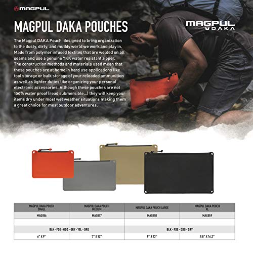 Magpul DAKA Pouch Zippered Tactical Range Tool and Gear Bag - color: Black, size: Small (6" x 9")
