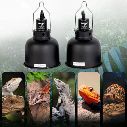 WACOOL TERRA Reptile Light Fixture 2 Pack, 5.5 in Deep Dome Reptile Heat Lamp Fixture, Optical Reflection Terrarium Light Fixture for Reptile UVB UVA Heat Basking Bulbs - style: 5.5 inch-2pack