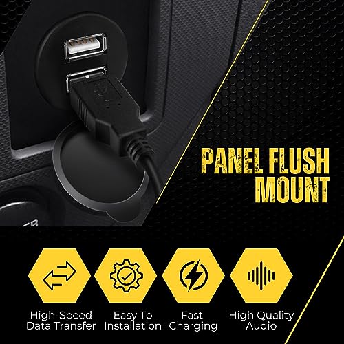 TNP Dual USB 3.0 Flush Panel Mount Extension Cable for Car Dash, 6 ft - size: 2 Ports USB (6 Feet)