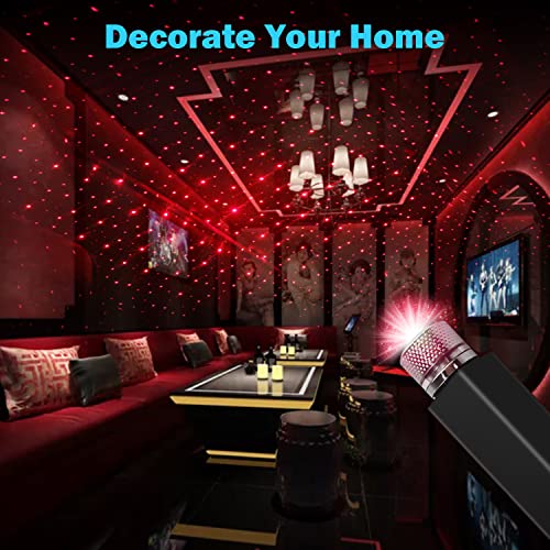 Car Star Light, USB Interior Car Roof LED Night Light Projector, Red - color: Red