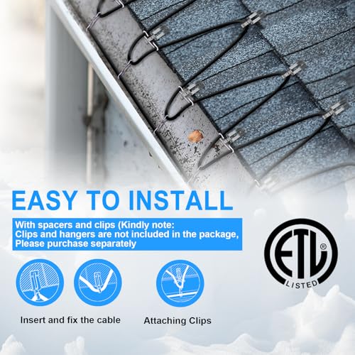 Sewage Pipe Heating Cable 150 FT 120V Self-Regulating for Freeze Protection in Wastewater Systems, Sump Pumps and Roof De-Icing with Fluoropolymer Corrosion-Proof Technology - style: 150FT