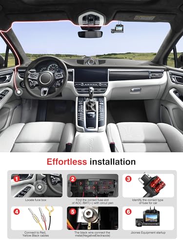 Hardwire Kit for Dash Cam Parking Mode, Type-C 12-24V to 5V/2.5A