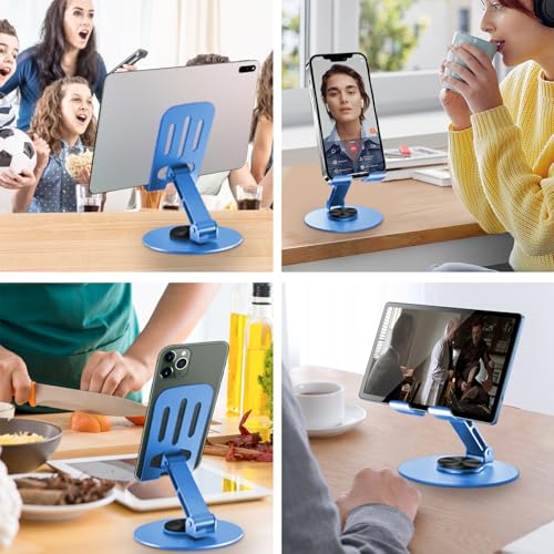 Universal Metal Cell Phone Stand, Blue - color: Blue