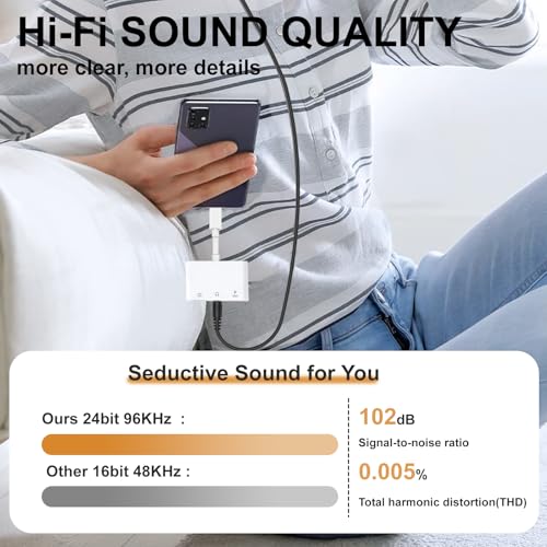 3-in-1 Aux to USB C to 3.5mm Audio and OTG Adapter with Charging