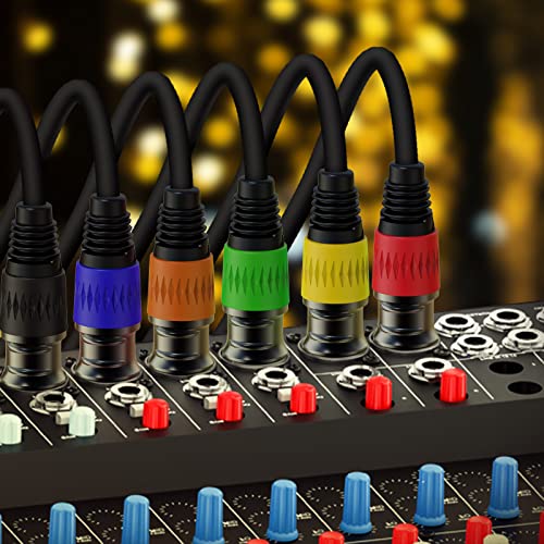 XLR Cable 3ft 2Pack Silver-Plated 3 Pins & 25ft 6Pack Color-Coded Connectors Gold-Plated 3 Pins Microphone Cables