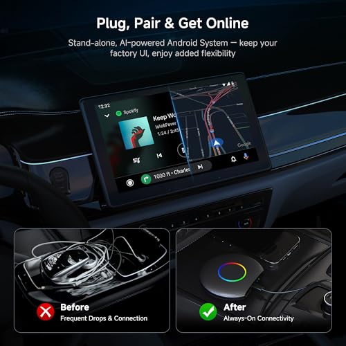 Wireless CarPlay&Android Auto Adapter Magic AI Box with 4G LTE - color: Yellow