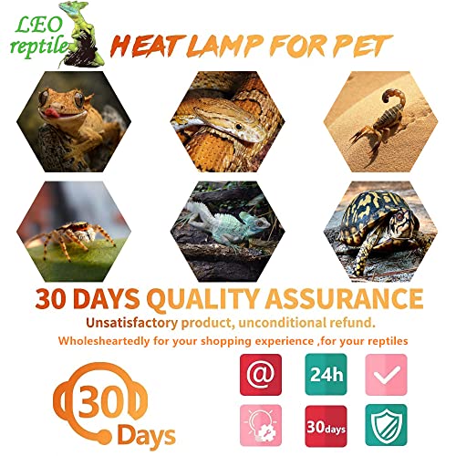 Leoterra 50W Ceramic Heat Emitter Bulb, Low Wattage Reptile Heat Lamp for 10-20 Gallon Small Terrarium, Gentle No-Light Heat Source for Bearded Dragons, Geckos, Frogs, Hermit Crabs (2-Pack) - style: 50 watt