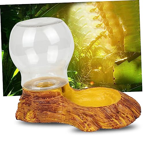 Abaodam Automatic Reptile Water Feeder Tortoise Drinking Fountain with Texture Bowl Easy for Lizards Snakes and Turtles for Reptile Landscaping Decor