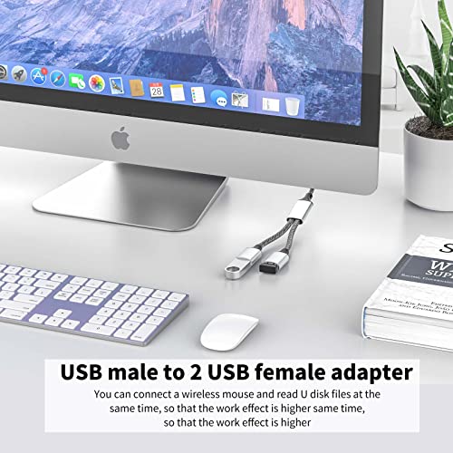 Fidioto USB A Splitter, USB A Male to 2 Female USBA Y Splitter, USB Splitter 1 in 2 Out Support Charging and Data Transfer for Printer/Keyboard/Flash Drive/PlayStation/Laptop/LED/Headsets Etc - style: 1 in 2 out-10in
