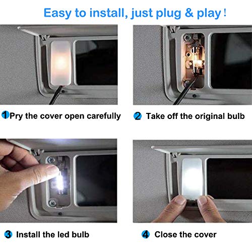 28mm 29mm Festoon LED Fuse Bulb, 6-SMD 6614F Sun Visor Vanity Mirror Light - size: 6PCS 29mm 6SMD