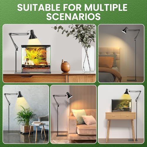 GlowUp 15.7-71 inch Reptile Heat Lamp Stand with E26 Base Reptile Light, Adjustable Heat Lamp Stand for Terrarium, Snake, Gecko, Lizard, Chicks, Fish Tank - size: With E26 Lamp Base