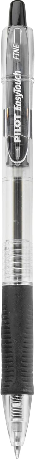 Pilot EasyTouch Refillable & Retractable Ballpoint Pens, Fine Point, Black Ink Pens, 0.7mm, 12-Pack