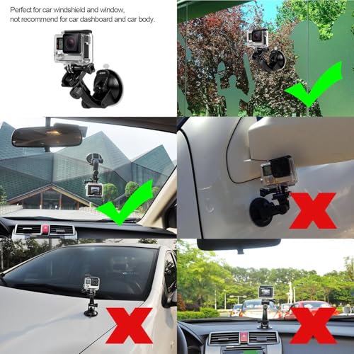 Suction Cup Mount Car Windshield Mounts Compatible with GoPro