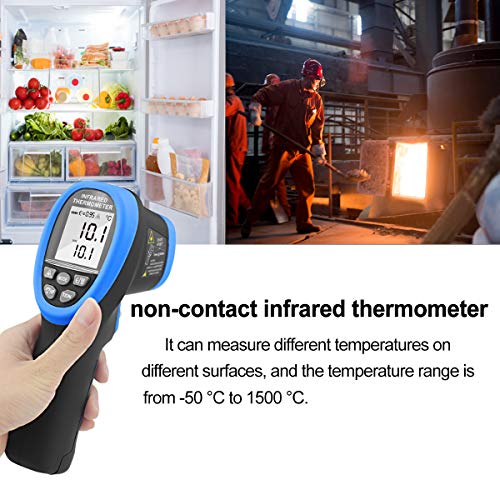 High Temp Infrared Thermometer -58℉~2732℉ Forge Thermometer 30:1 Digital IR Temperature Gauge,Non-Contact Pyrometer for Kiln,Forging,Engine,Industry and Home Repair. - color: AP-2732 Blue