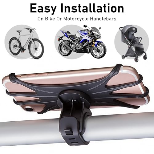 Black Bike & Motorcycle Phone Holder – 360° Rotating Universal Mount for iPhone, Samsung & Smartphones - color: Black