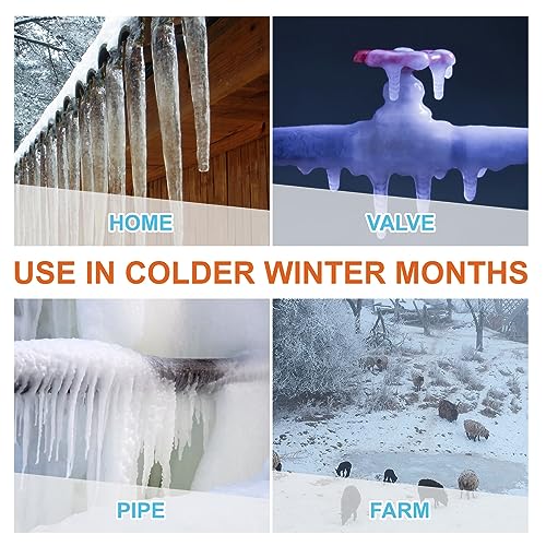 Cupohus Self-Regulating Heat Tape for Water Pipes 6FT, Waterproof Thermostat for Outdoor, Freeze Protection Heat Trace Cable for Metal, Plastic Home Pipes, Roof and RV, 110-120V