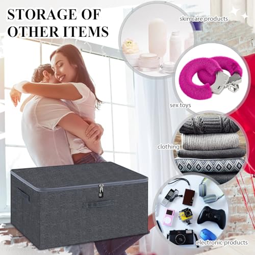 Briwooody Lockable Toy Storage Box,Gray,23.6 X 15.8 X 11.8 Inch - color: Gray, size: 23.6 x 15.8 x 11.8 Inch