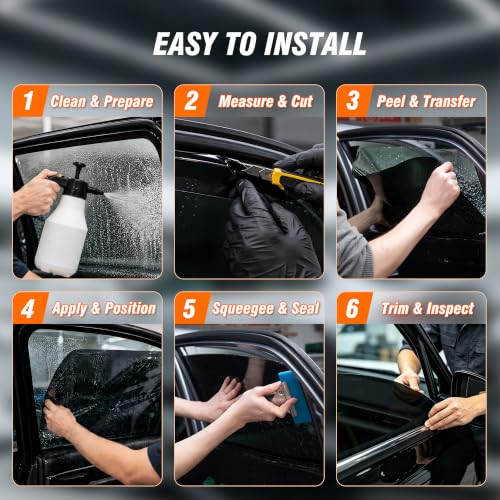 TOYOCO Nano Ceramic Car Window Tint Film Roll, 5% VLT, 24 in x 15 ft - color: 5 Percent, size: 24 in x 15 ft