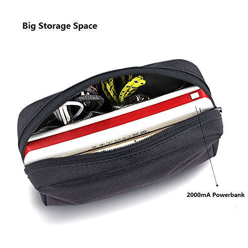 Universal Electronics/Accessories Soft Carrying Case Bag, Durable & Light-weight,Suitable for Out-going, Business, Travel and Cosmetics Kit (Small+Big-Black) - color: Small+Big-Black