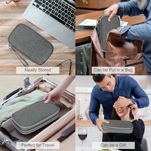FYY Electronic Organizer, Travel Tech Pouch Bag, Medium, Dark Grey - color: Dark Grey, size: 8.3 x 5 x 2.6 inches