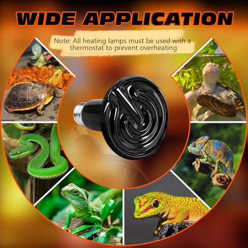 100W Ceramic Heat Emitter Reptile Heat Bulb E26 Base Heat Lamp Bulbs No Light Heat Lamp for Amphibian Pet Brooder Coop Lizard Turtle Snake Terrarium - style: 100 Watts
