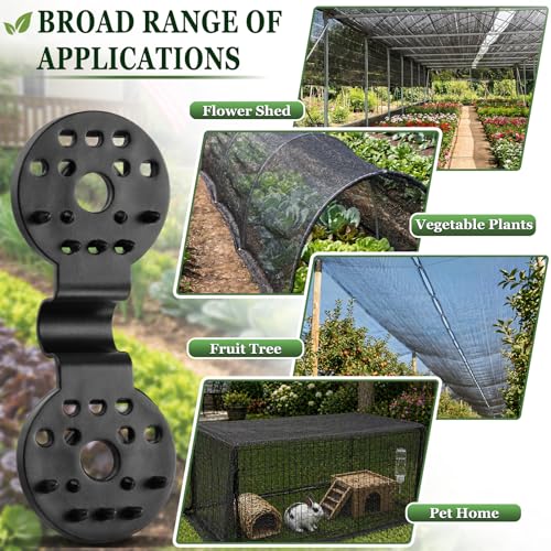 40 PCS Shade Cloth Clips, Plastic Shade Net Clips for Mesh or Thin Shade Fabric, Round Black Clips for Mesh Tarp, Bird Netting, Garden Netting and Sun Shade Cover
