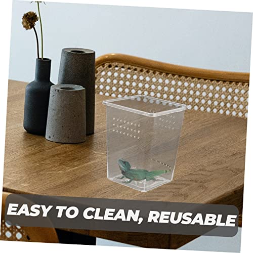 Abaodam 3Pcs Reptile Feed Bins Spider Enclosures with Ventilation for Snails Tarantulas and Other Creatures Habitat Box for Pet Observations
