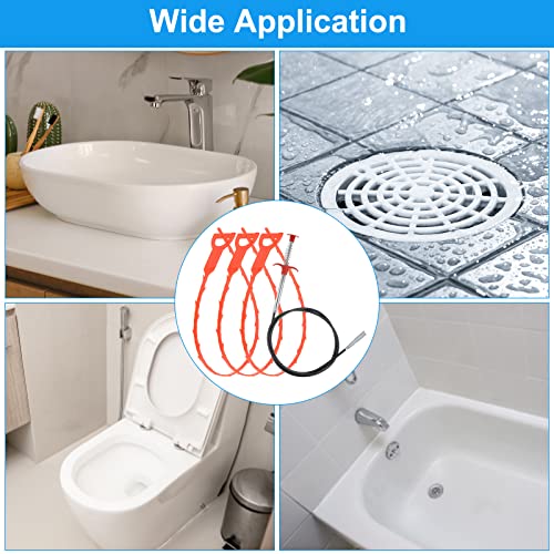 uxcell 3pcs 20 Inch Drain Hair Clog Remover Tool PP & 120 Inch Drain Cleaner Tool Sticks Stainless Steel Sewer Cleaning Hook Unclog Sink Unclogger for Toilet Bathtub Sewer, Green - color: Green, size: 120 Inch