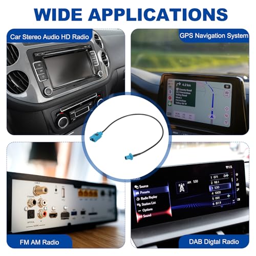 uxcell 2Pcs Antenna Extension Cable, 1ft/0.3meter Fakra-Z Male to Fakra-Z Female RF Coax Cable for Car Stereo Head Unit GPS Navigation FM AM Radio RG174 - size: 1ft/0.30m