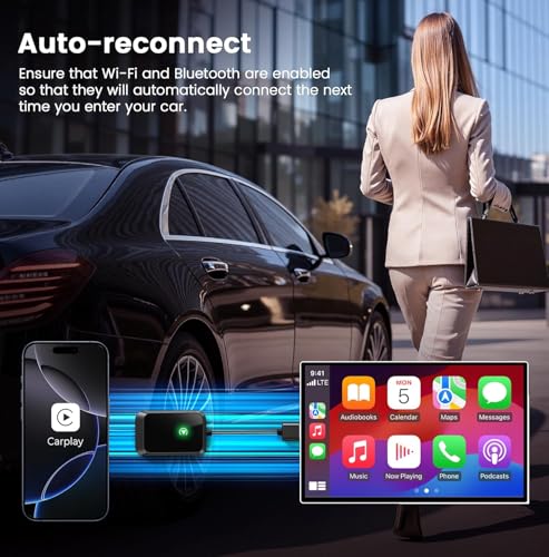 Wireless CarPlay Adapter for iPhone - Mini Plug & Play, Fast Auto-Connect, Wide Compatibility