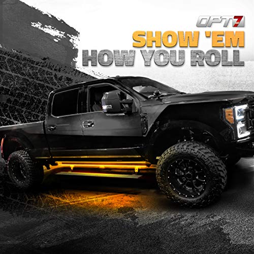 OPT7 Sidekick 78" Running Board Lights, 2PCS w/Flashing Amber Turn Signal - size: 78" Non-Sequential