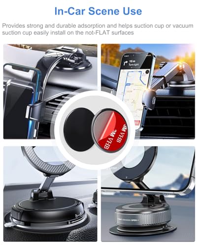 Dashboard Pad Mounting Disk for Suction Cup Phone Mount – 3 Pack 3.15"