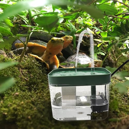 Bearded Dragon Water Bowl with Filtration System Lizard Drinking Fountain Reptile Tank Habitat Waterfall for Small Pet Leopard Gecko, Chameleon, Snake (Clear) - color: Clear