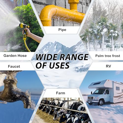 HEATIT 2ft Self-Regulating Pipe Heating Cable Pipe Freeze Protection 3W/ft | Suitable for metal and plastic pipes, ETL certified for reliable freeze protection and safe operation. - style: 2 ft