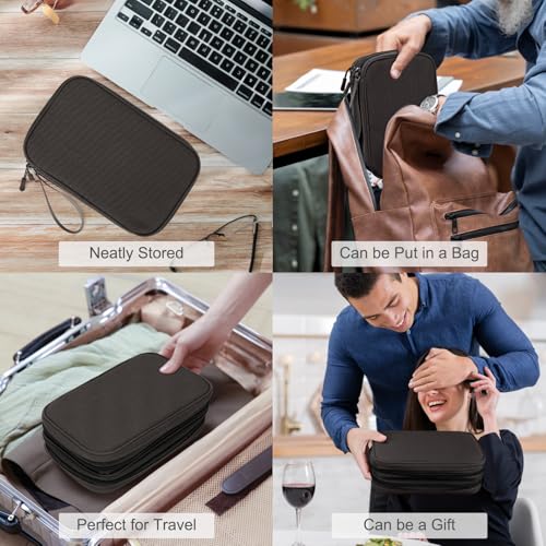 FYY Electronic Organizer, Travel Tech Pouch Bag, Large, Coffee - color: Coffee, size: 9.1 x 5.9 x 3.15 inches