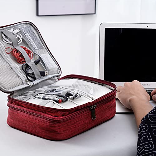 OrgaWise Electronics Travel Organizer, Three-Layer Tech Case - color: Three layer-Red