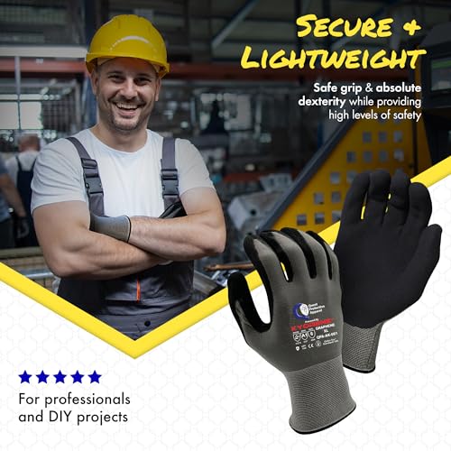Quest Protective Apparel Cut Resistant Work Gloves (ANSI A1) – Lightweight Gloves for Gardening,DIY,Mechanical & General Handling – Breathable Grip Gloves for Men & Women – X-Large, Pack of 1 - size: X-Large, style: Pack of 1