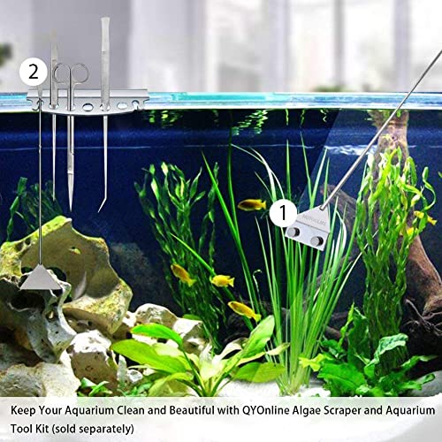 HOTOOLME Aquarium Scraper, 25.6" Stainless Steel Scraper Cleaning Razor with 10 Blades for Glass Aquarium Fish Tank | Glass Aquarium Cleaning 65cm Long Handle