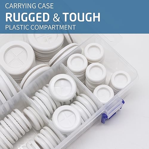 66Pcs Rubber Grommet Assorted Kit, Drill Hole Firewall Hole Plugs Wire Protection, 6 Sizes 1-13/16" 1-1/2" 1" 7/8" 5/8" 3/16" - size: 6 Sizes-White