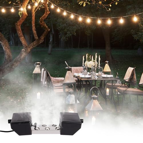 Mist Maker Fogger, 6 Head Ultrasonic Mist Maker, 5000ml/H Ultrasonic Fogger with 250W Power Supply, Perfect for Pond Garden Lawn Rockery Greenhouse Halloween Decoration (6 Head)