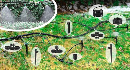 Leak-Proof Drip Irrigation Kit,Quick Connect Irrigation System, Lock Barbed Garden Watering System with 1/4 inch 1/2 inch Irrigation Tubing Hose for Garden,Raised Garden Bed, Lawn - size: Complete Drip Irrigation Kit