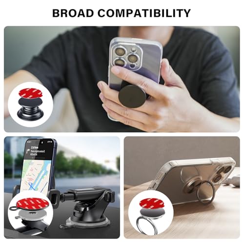 APPS2Car 3M VHB Adhesive Kit, 2 Dash Disks + 6 Grip Pads for Phone Mount - size: 2 Pack Large Round & 6 Pack Small Round