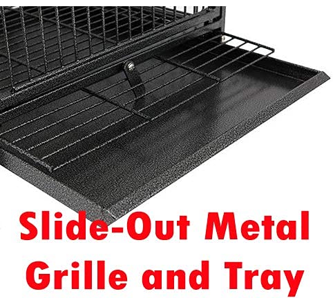 Portable Heavy Duty Travel Bird Parrot Carrier Cage Feeding Bowl Play Stand with Handle - color: Black, size: 18" x 14" x 22"H