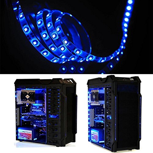 IP65, 12V Waterproof Flexible LED Strip Light(Power Cord not Included), 16.4ft/5m Cuttable LED Light Strips, 300 Units 3528 LEDs Lighting String, LED Tape(Blue) Power Adapter not Included - color: 1*16.4ft 3528 Blue